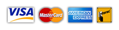We accept all major credit cards an interac